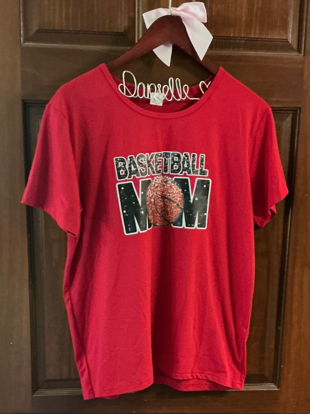Basketball Mom Graphic Tee - Red